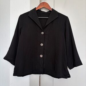FRIDAZE LINEN REDEFINED SAILOR 100% LINEN JACKET BLACK WOMEN'S SMALL